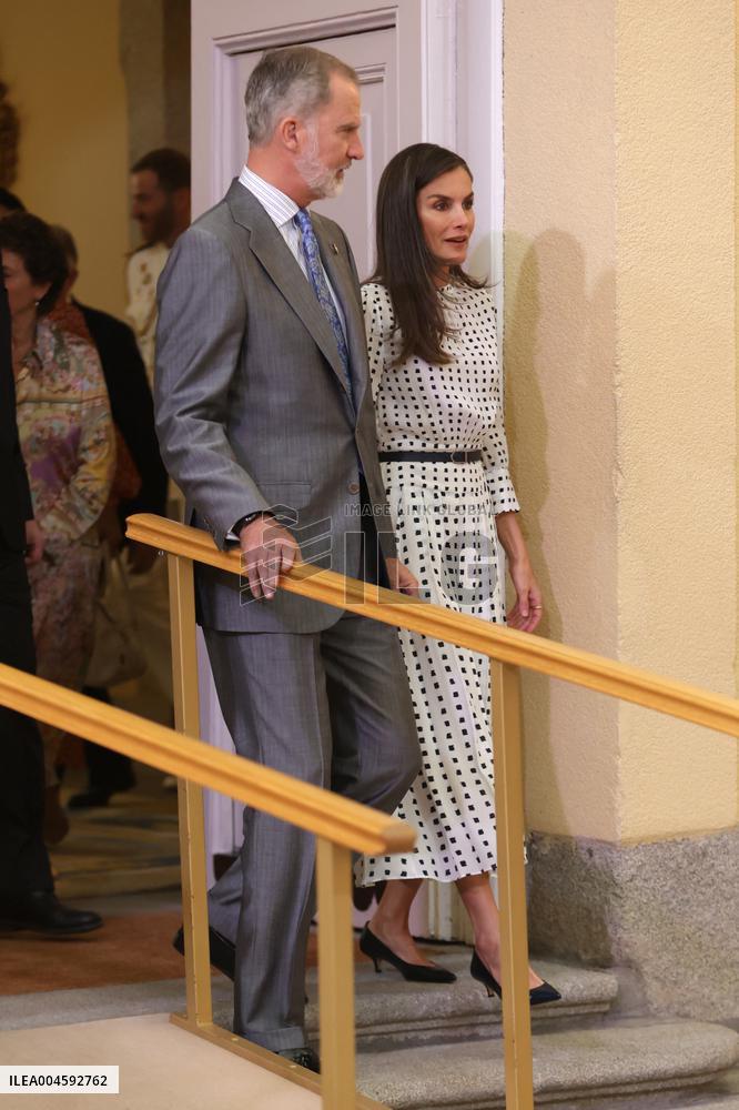 King and Queen of Spain Host Princess of Asturias Foundation Meeting - Madrid