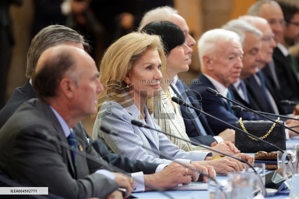 King and Queen of Spain Host Princess of Asturias Foundation Meeting - Madrid