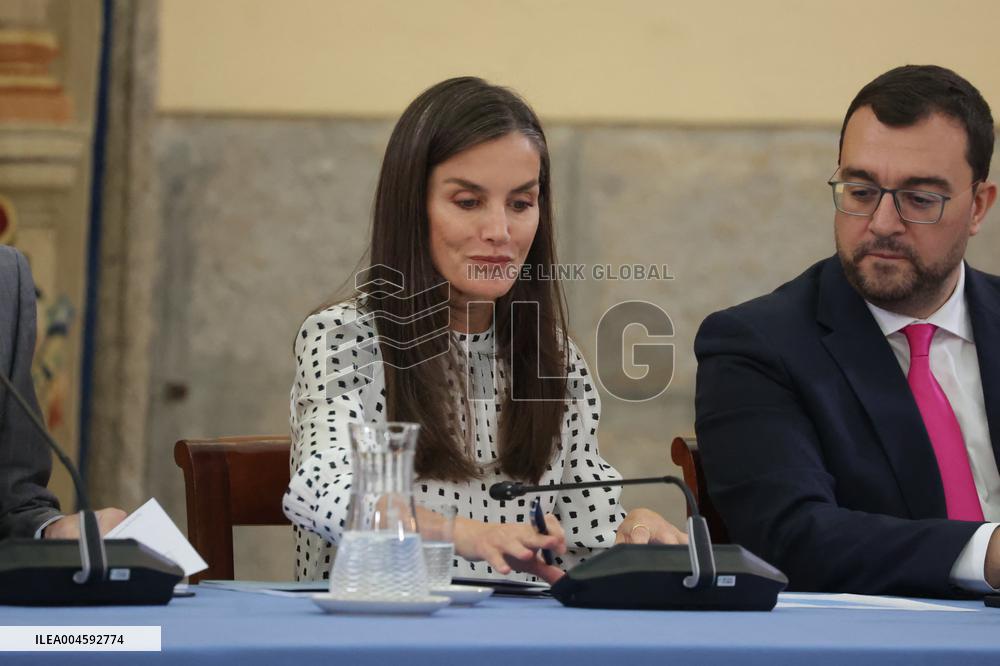 King and Queen of Spain Host Princess of Asturias Foundation Meeting - Madrid