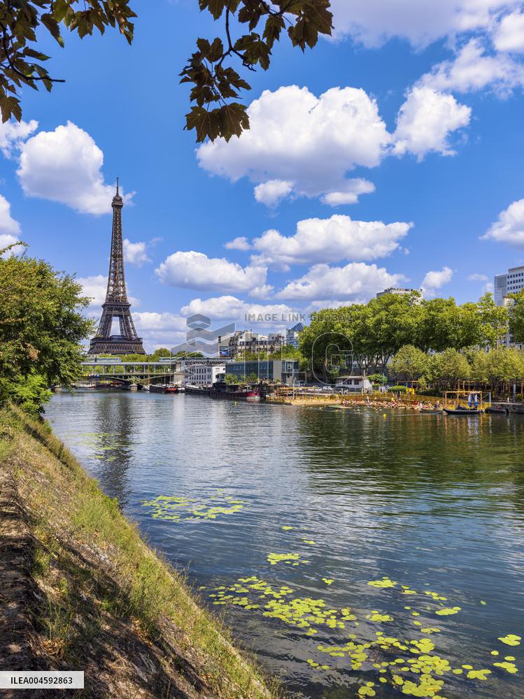 Illustration - Swimming in the Seine - Paris