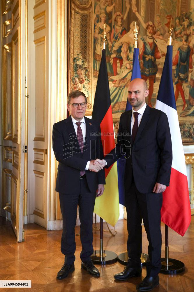 Jean-Noel Barrot Receives Johann Wadephul - Paris