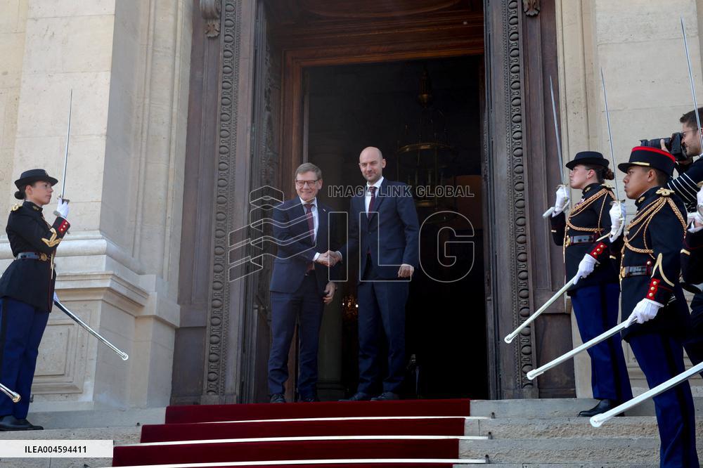 Jean-Noel Barrot Receives Johann Wadephul - Paris