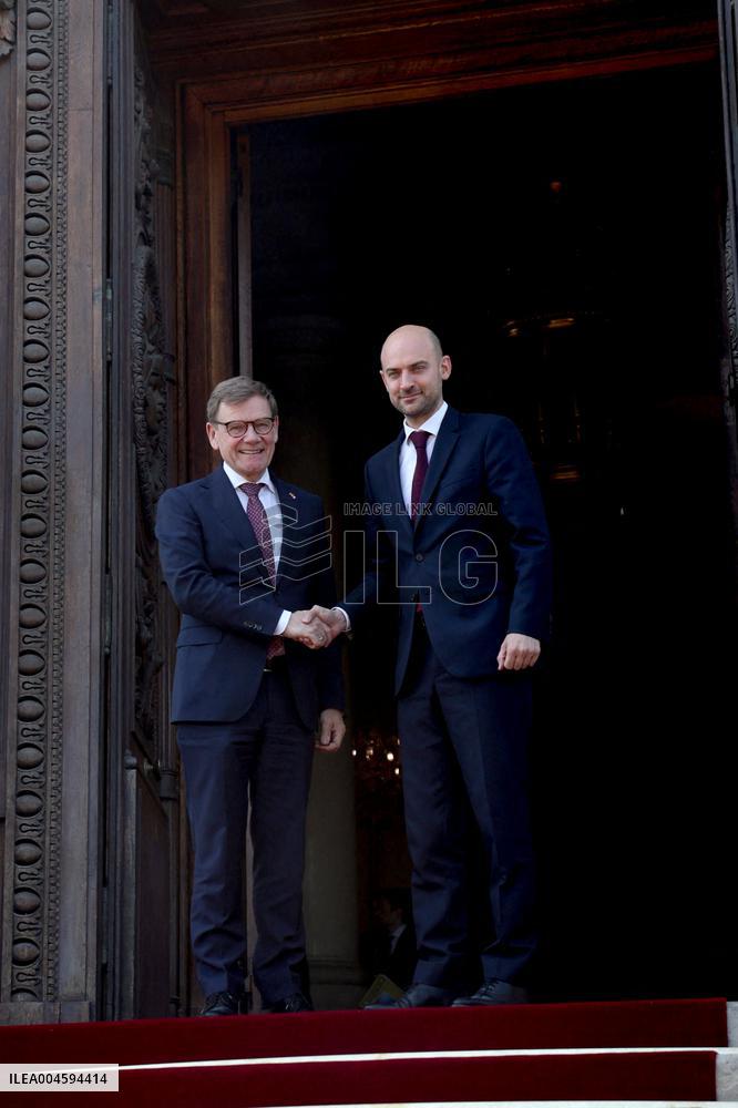 Jean-Noel Barrot Receives Johann Wadephul - Paris