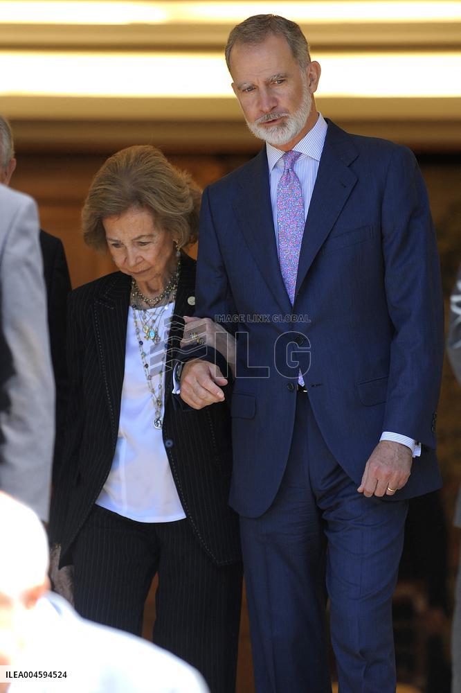 King Felipe And Queen Sofia Receives In Audience - Madrid