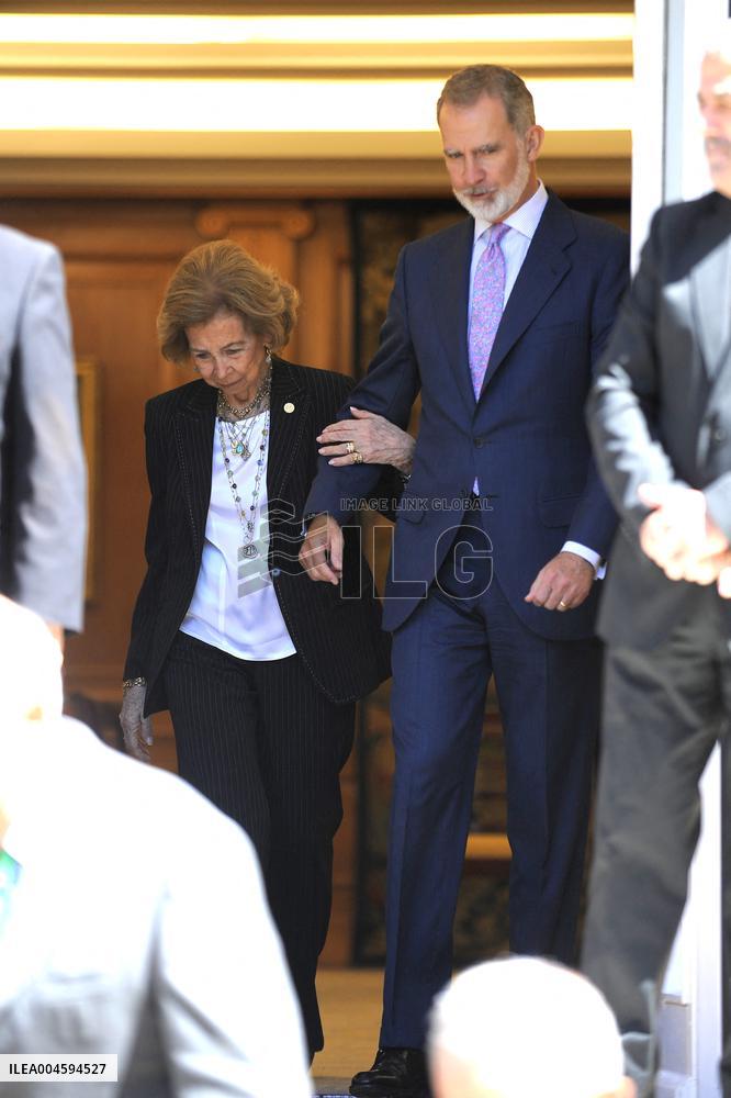 King Felipe And Queen Sofia Receives In Audience - Madrid