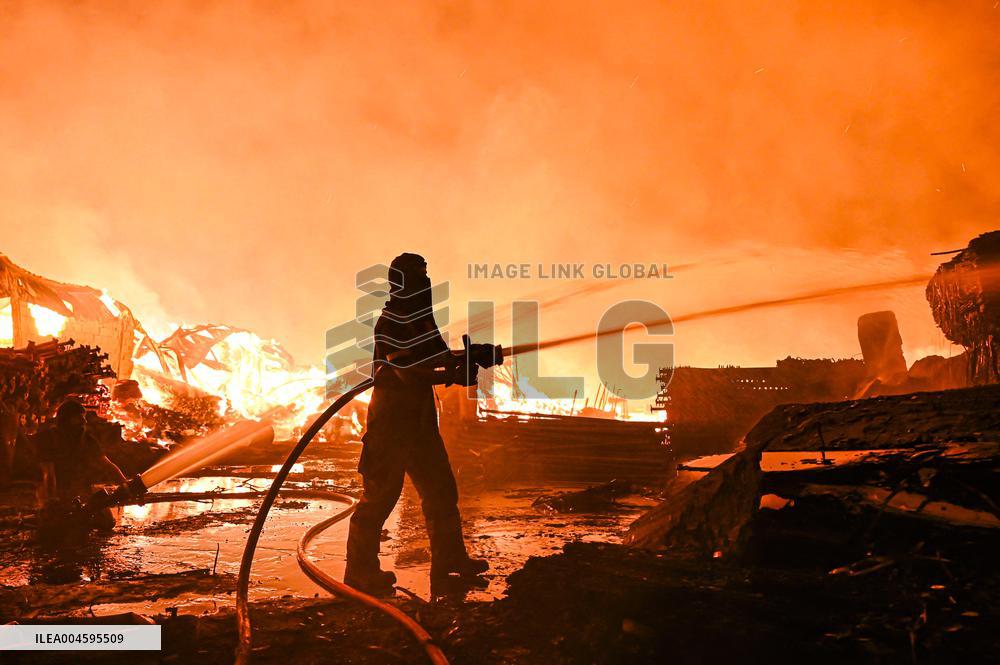 Warehouse Fire in Jahra Governorate - Kuwait