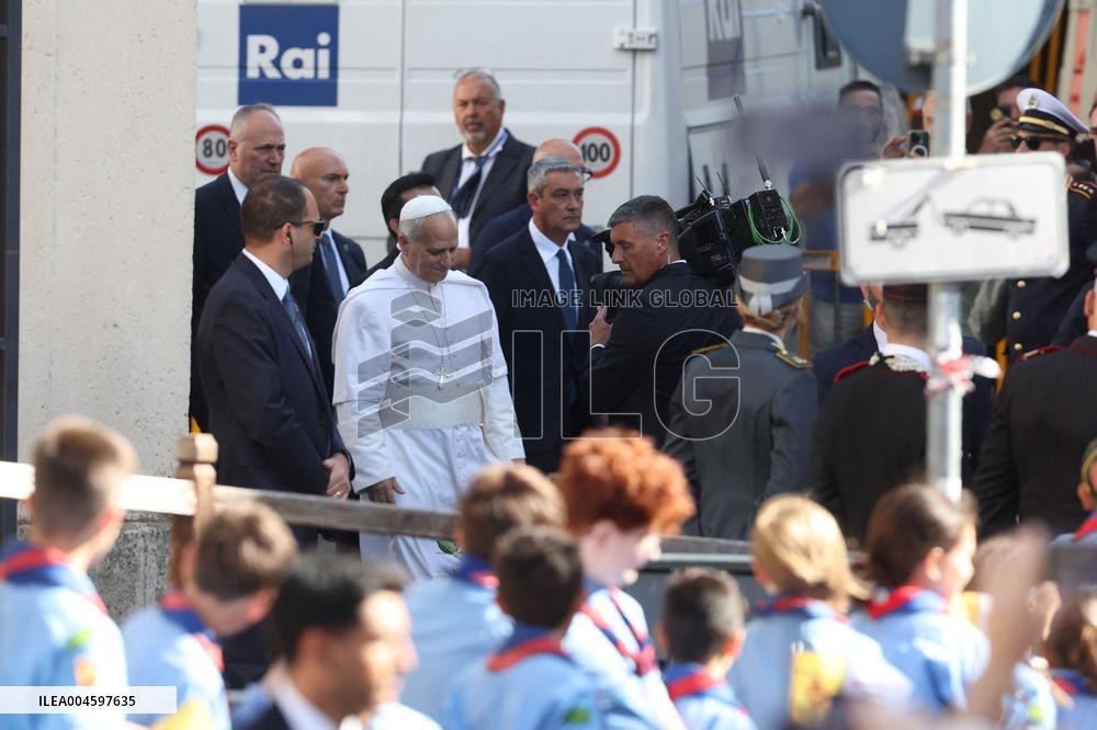 Pope Leo XIV Arrives in Albano - Italy