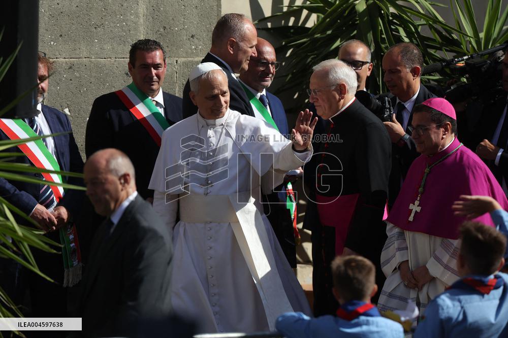 Pope Leo XIV Arrives in Albano - Italy