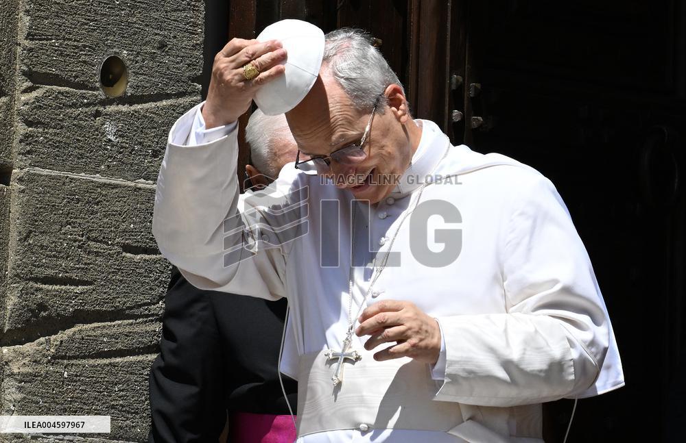 Pope Leo XIV Leads The Angelus Prayer - Castel Gandolfo