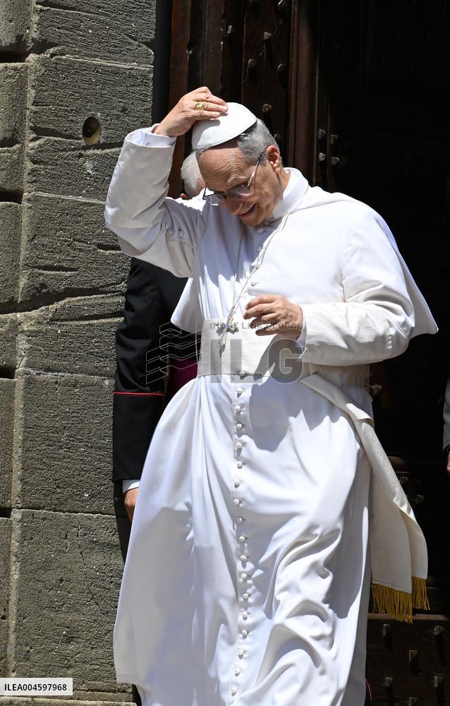 Pope Leo XIV Leads The Angelus Prayer - Castel Gandolfo