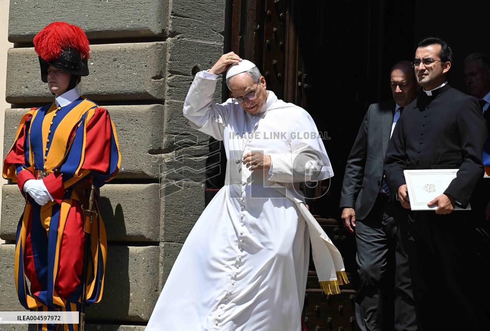 Pope Leo XIV Leads The Angelus Prayer - Castel Gandolfo