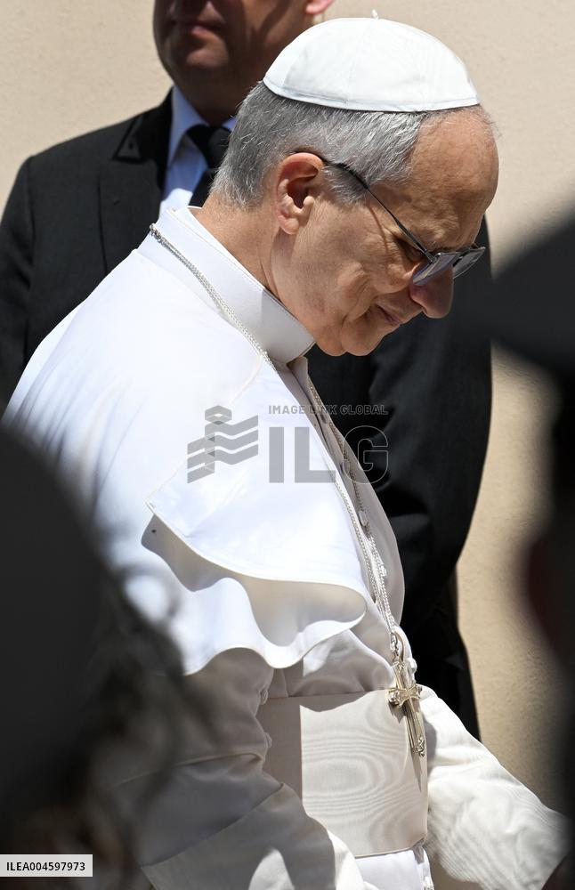 Pope Leo XIV Leads The Angelus Prayer - Castel Gandolfo