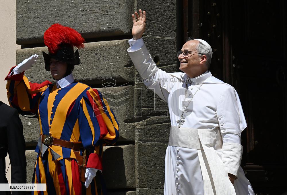 Pope Leo XIV Leads The Angelus Prayer - Castel Gandolfo