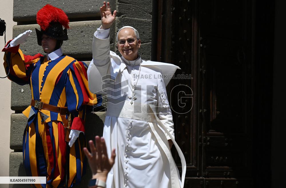 Pope Leo XIV Leads The Angelus Prayer - Castel Gandolfo
