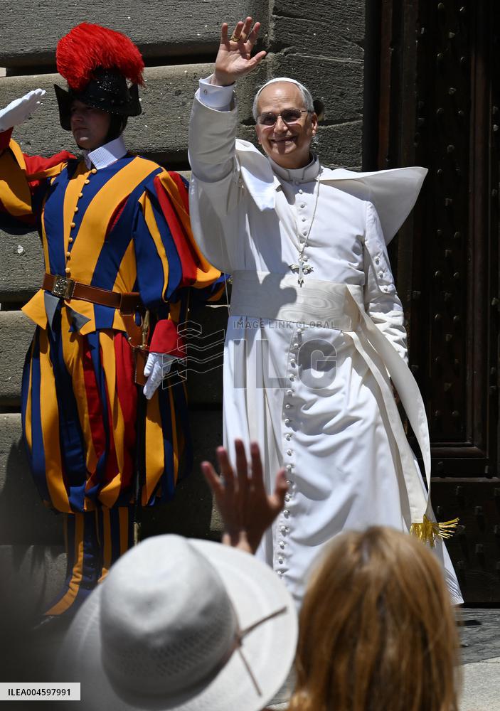 Pope Leo XIV Leads The Angelus Prayer - Castel Gandolfo