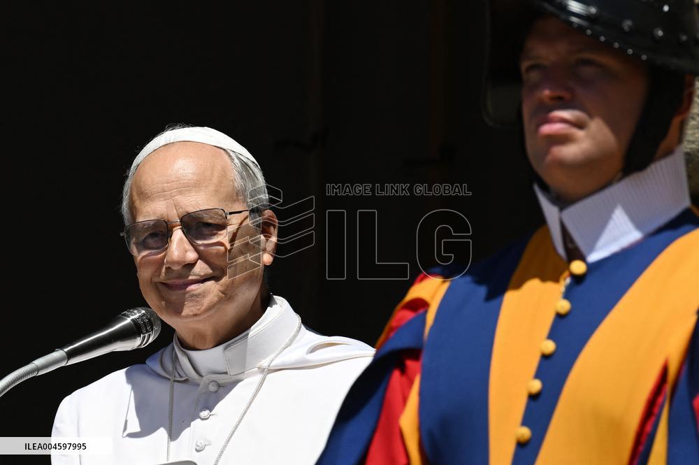 Pope Leo XIV Leads The Angelus Prayer - Castel Gandolfo