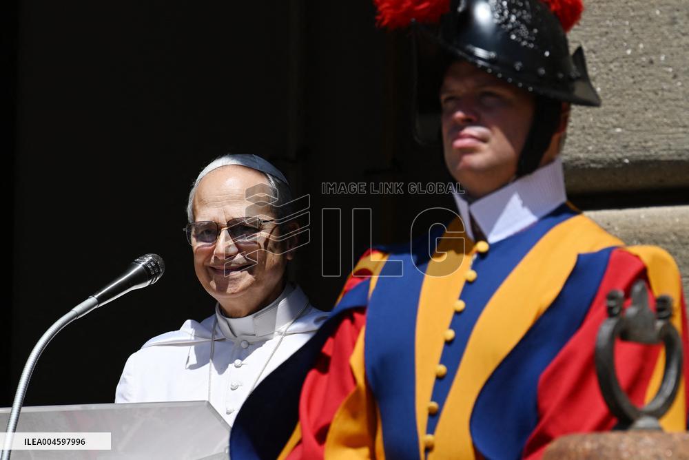 Pope Leo XIV Leads The Angelus Prayer - Castel Gandolfo