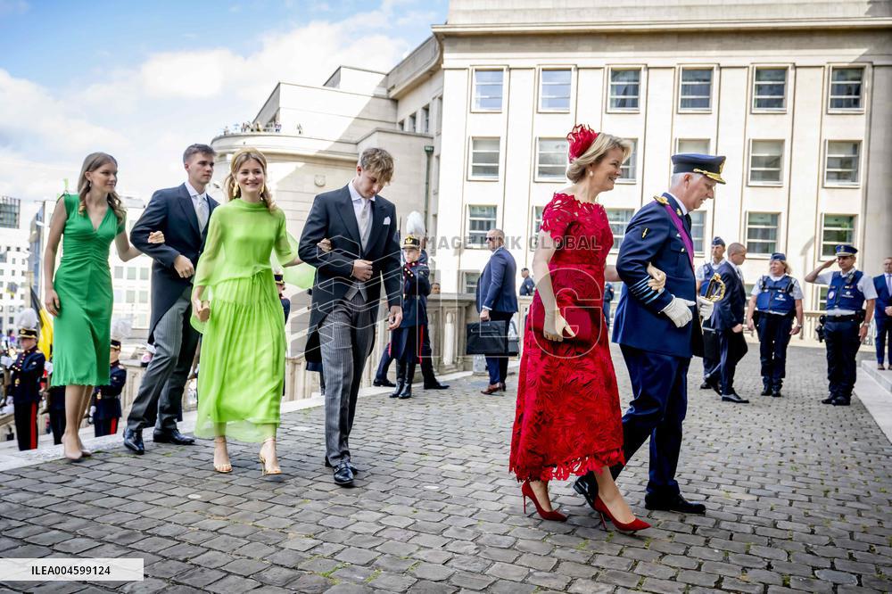 Belgian Royal Family Attends National Day Te Deum Mass - Brussels