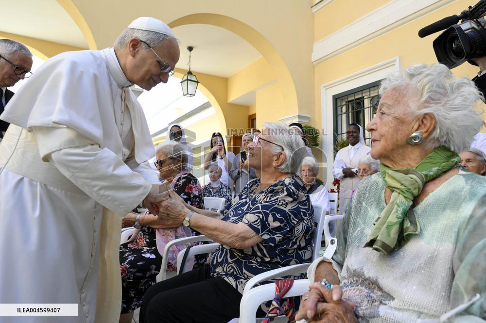 Pope Leo XIV Visits A Home For The Elderly In Castel Gandolfo - Italy