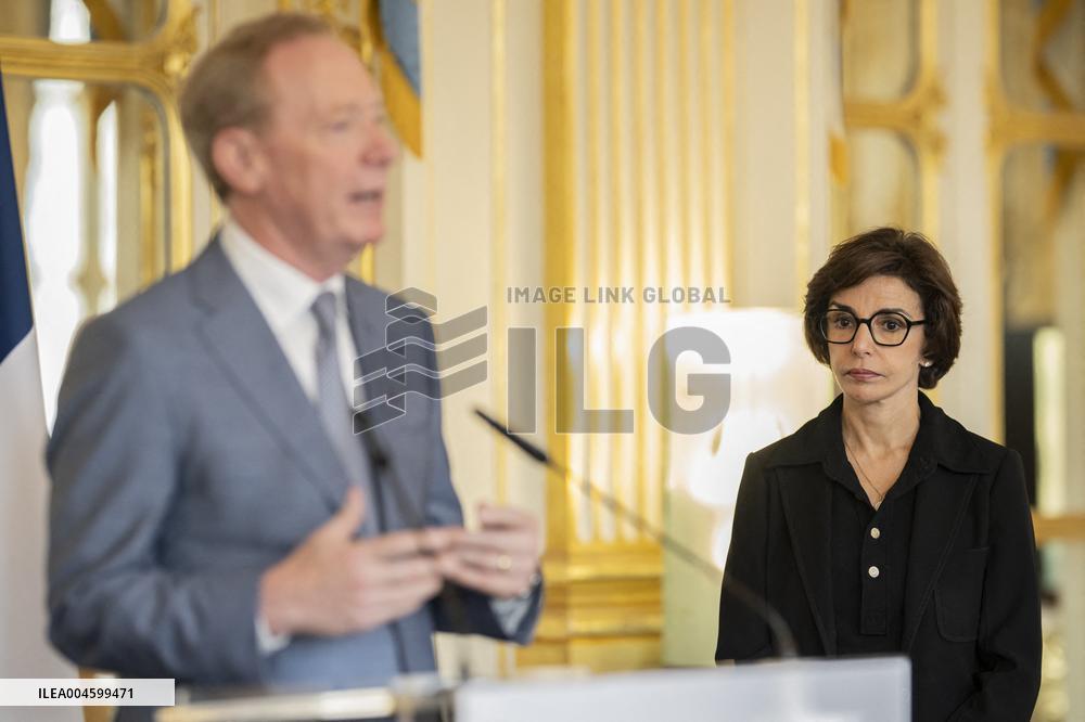 Rachida Dati At Signing Ceremony To Create Notre Dame Cathedral Digital Twin - Paris