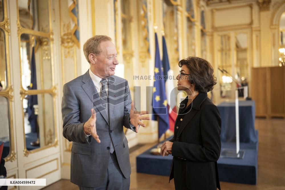 Rachida Dati At Signing Ceremony To Create Notre Dame Cathedral Digital Twin - Paris