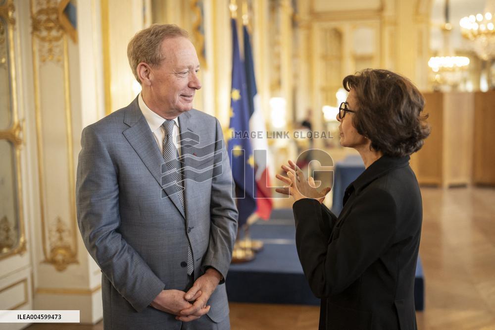 Rachida Dati At Signing Ceremony To Create Notre Dame Cathedral Digital Twin - Paris