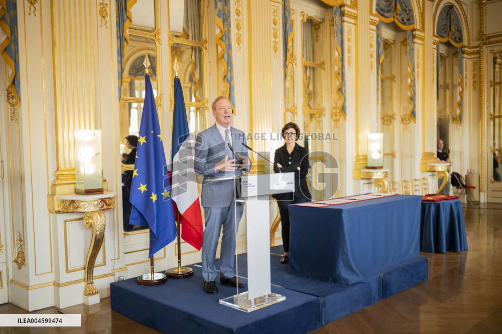 Rachida Dati At Signing Ceremony To Create Notre Dame Cathedral Digital Twin - Paris