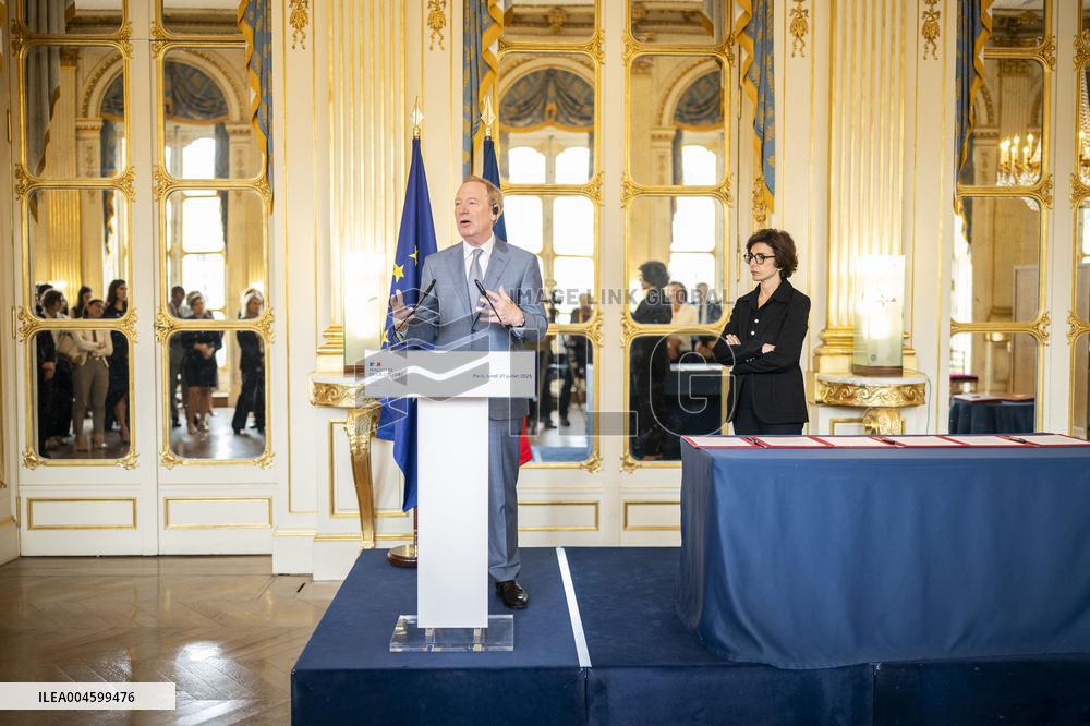 Rachida Dati At Signing Ceremony To Create Notre Dame Cathedral Digital Twin - Paris