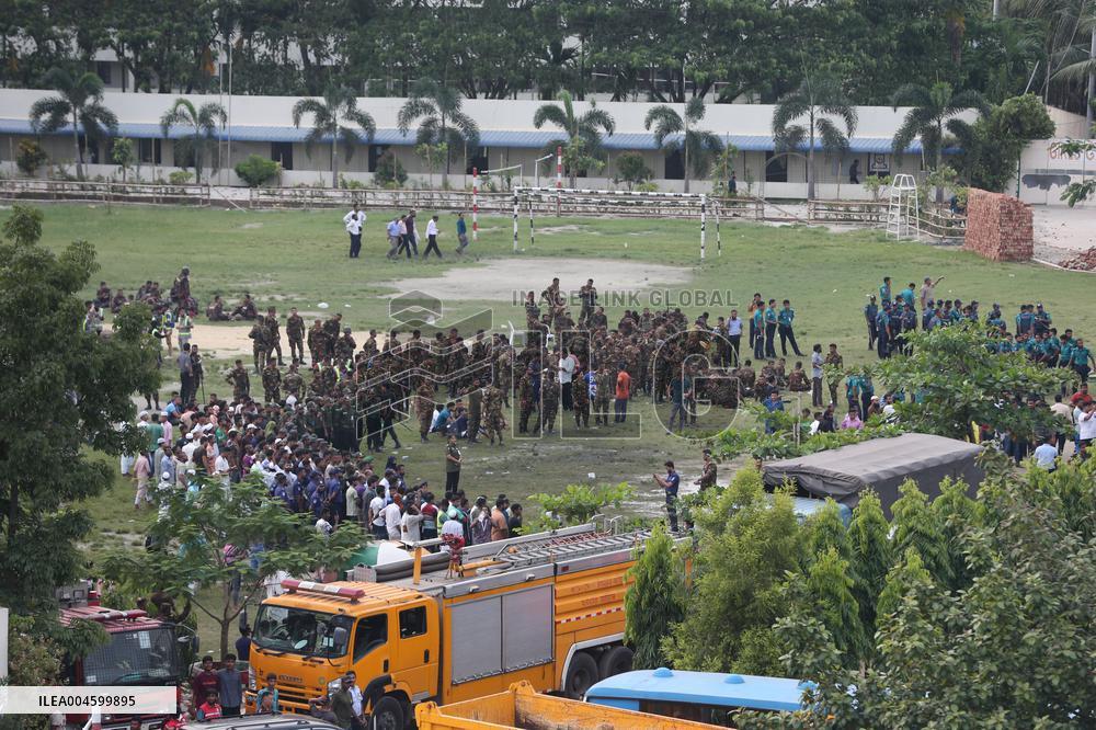 Air Force Training Jet Crash On School Campus - Dhaka