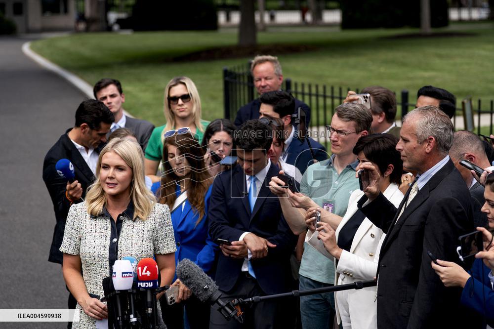 WH Press Secretary Leavitt Gaggles with Press at White House