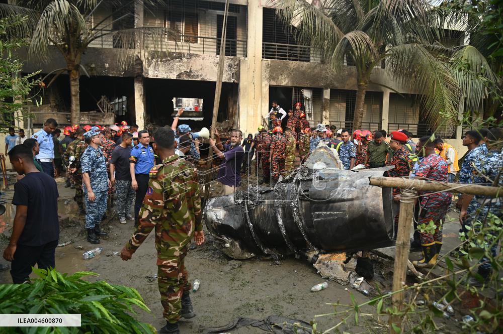 Aftermath Of Air Force Crash - Dhaka