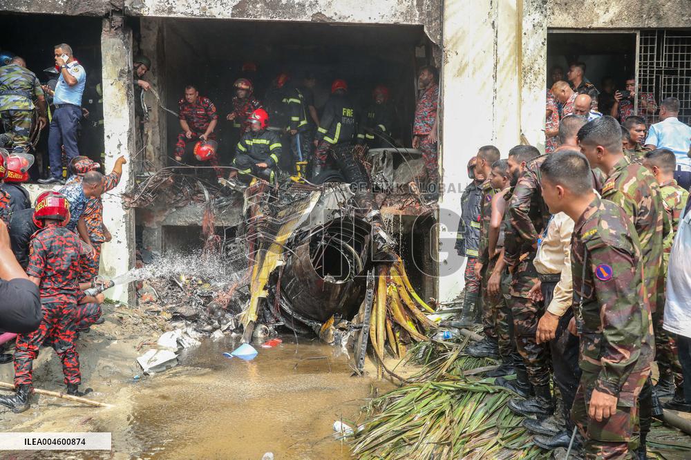 Aftermath Of Air Force Crash - Dhaka