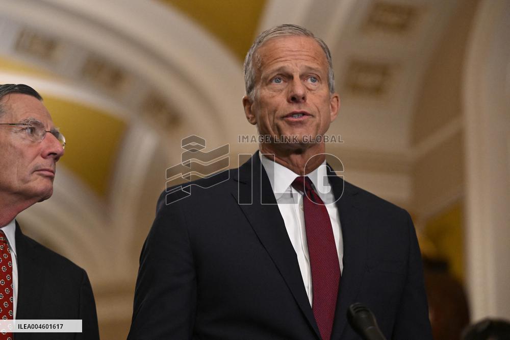 Thune Meets Reporters Following the US Senate Republican Policy Luncheon