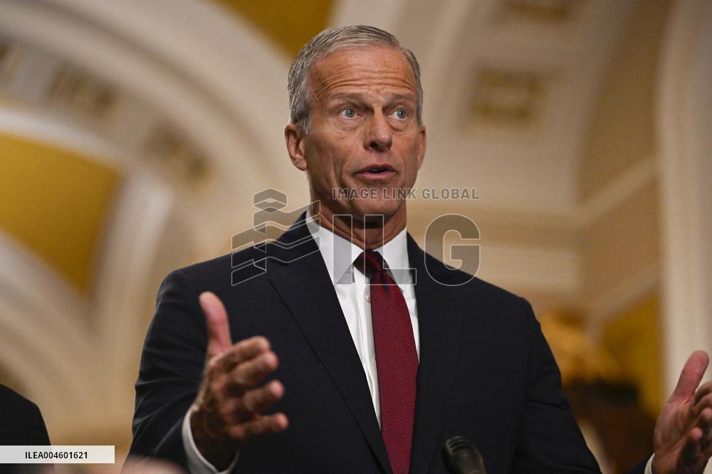 Thune Meets Reporters Following the US Senate Republican Policy Luncheon