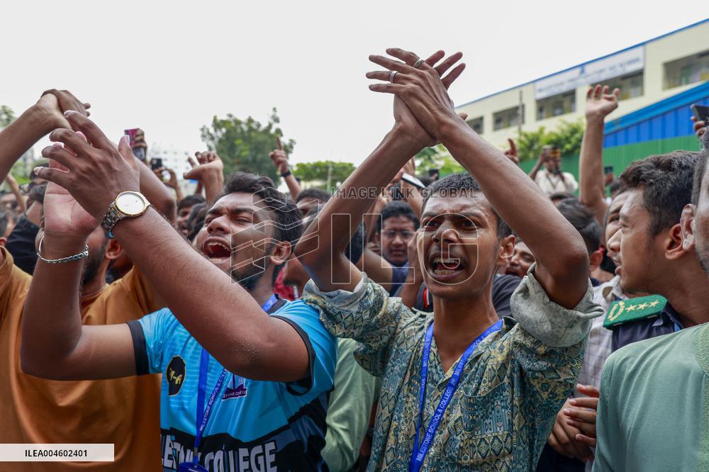 Bangladesh Students Demand Accountability After Deadly Air Force Jet Crash - Dhaka