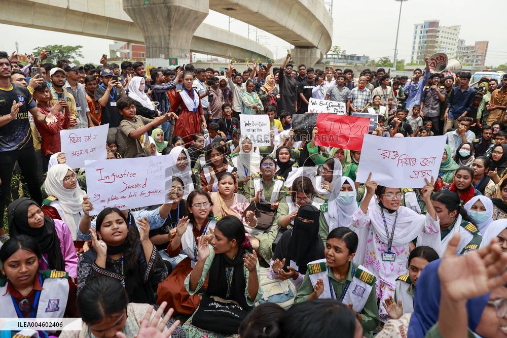 Bangladesh Students Demand Accountability After Deadly Air Force Jet Crash - Dhaka