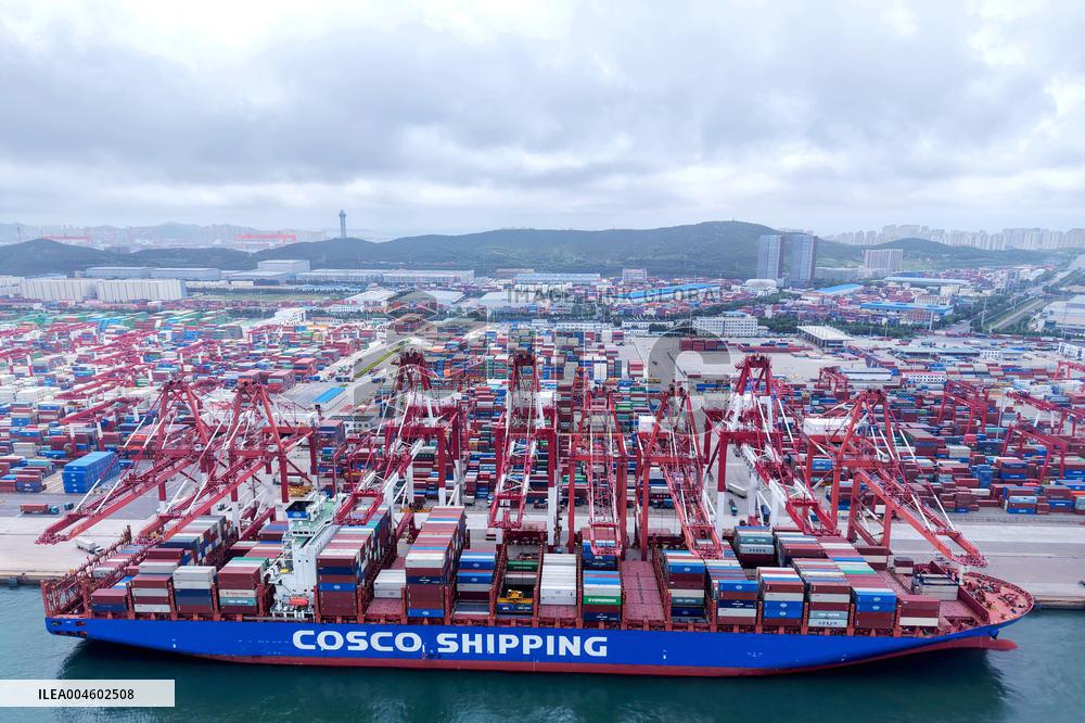 China Qingdao Port Container Trade