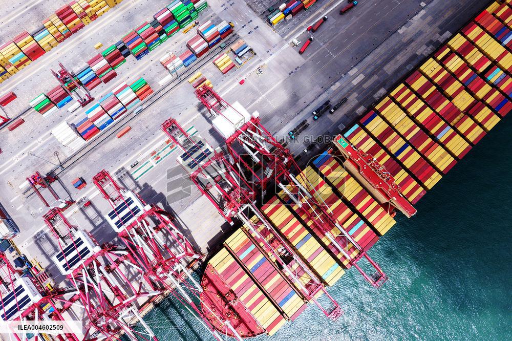 China Qingdao Port Container Trade