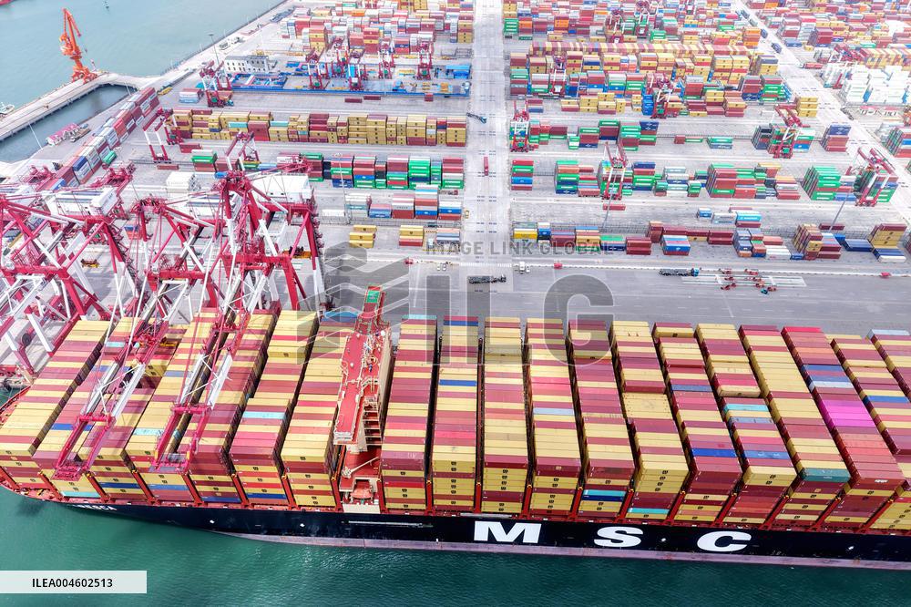 China Qingdao Port Container Trade