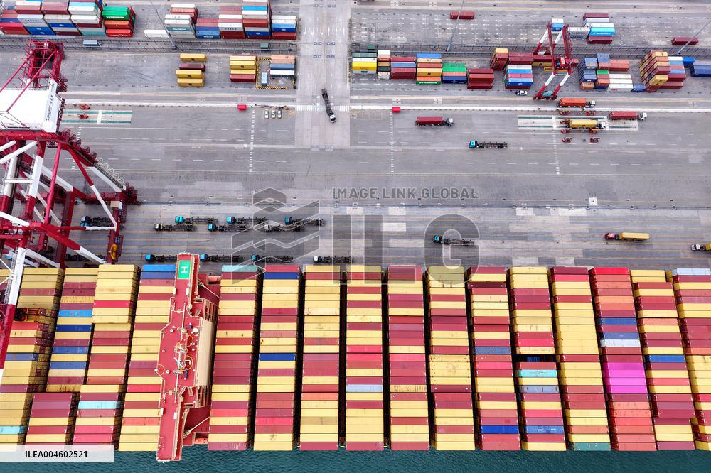 China Qingdao Port Container Trade