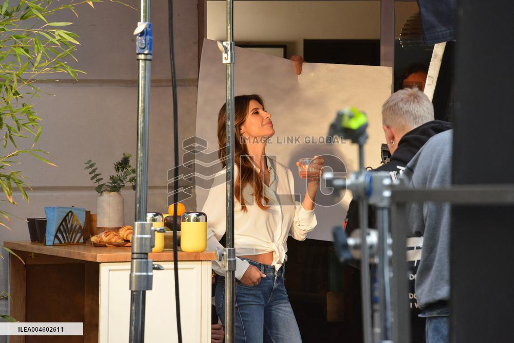 Elisabetta Canalis Filming A Commercial - Milan