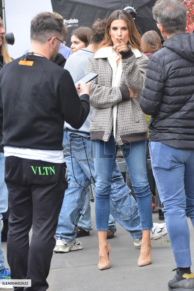 Elisabetta Canalis Filming A Commercial - Milan