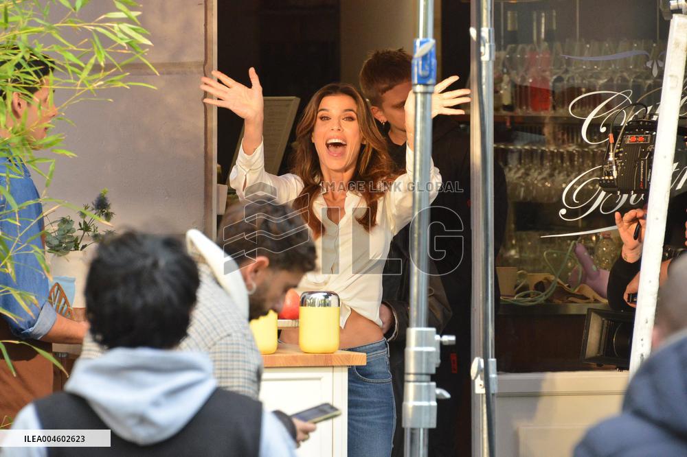 Elisabetta Canalis Filming A Commercial - Milan