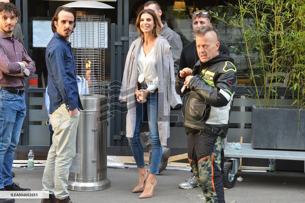 Elisabetta Canalis Filming A Commercial - Milan