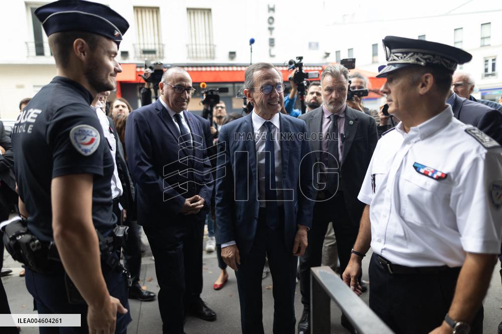 Bruno Retailleau visits the 20th Arrondissement Police Station - Paris