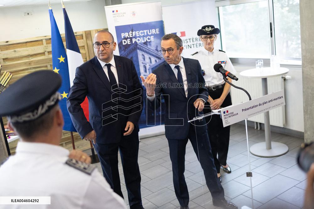 Bruno Retailleau visits the 20th Arrondissement Police Station - Paris