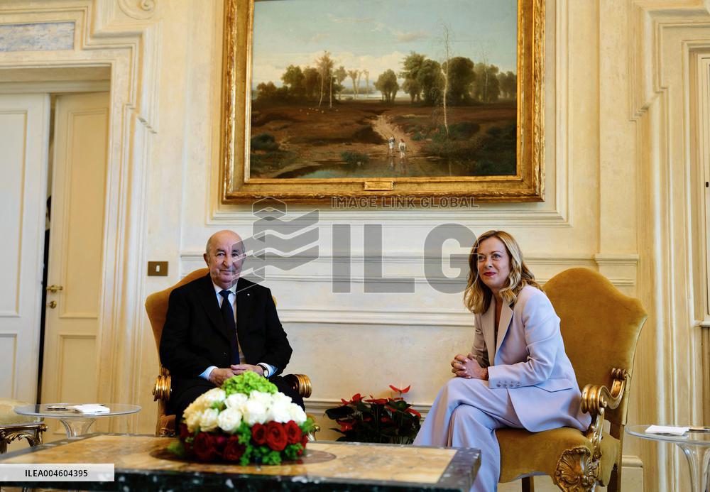 Giorgia Meloni Meets Abdelmadjid Tebboune - Rome