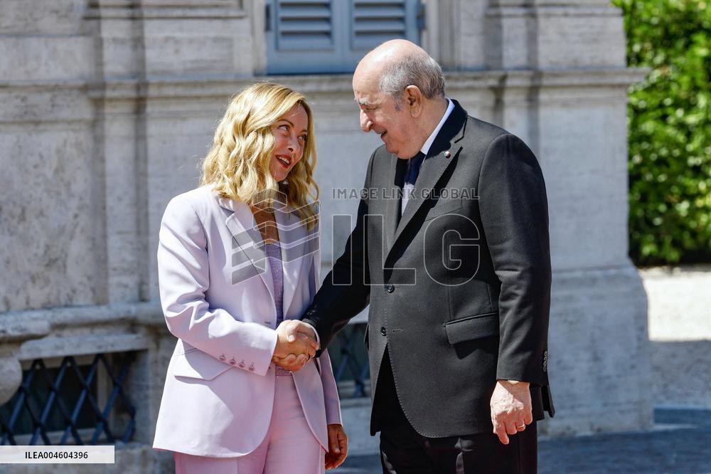Giorgia Meloni Meets Abdelmadjid Tebboune - Rome
