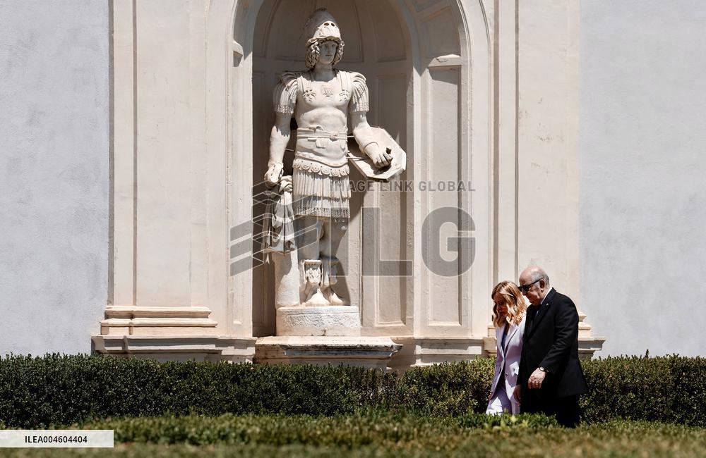 Giorgia Meloni Meets Abdelmadjid Tebboune - Rome