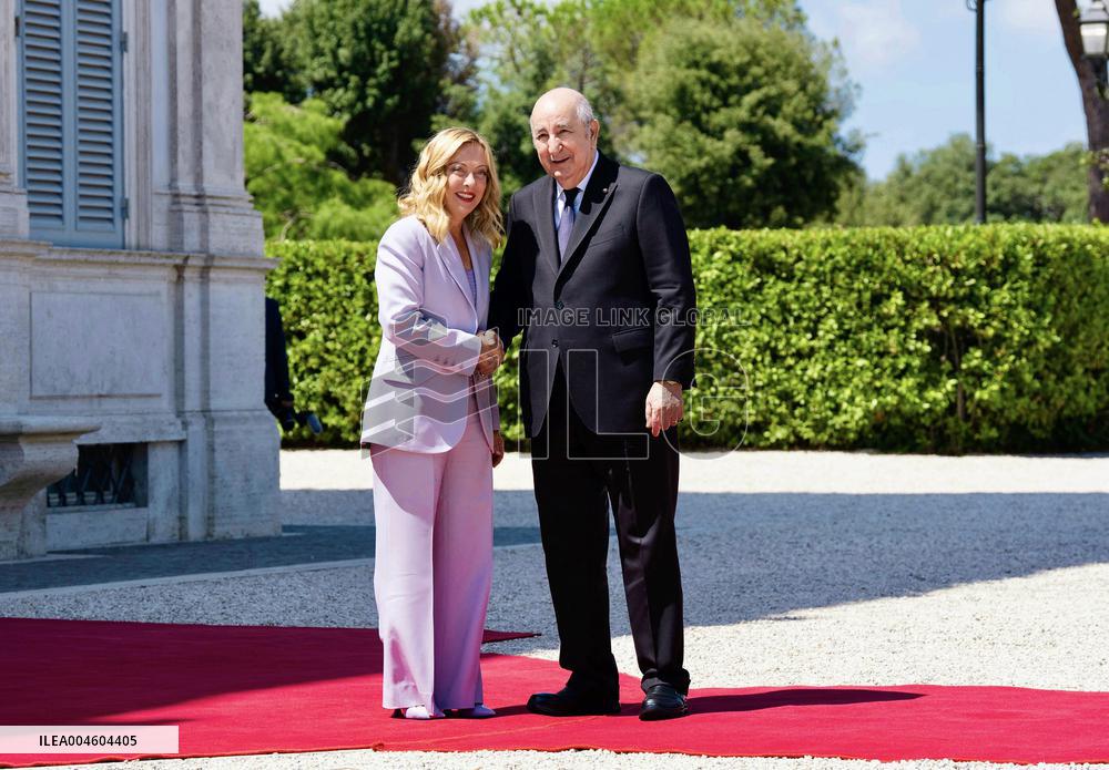 Giorgia Meloni Meets Abdelmadjid Tebboune - Rome